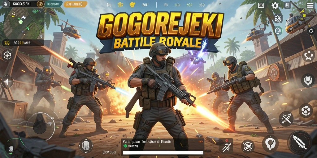 Gameplay menegangkan GOGOREJEKI dalam pertempuran Battle Royale.