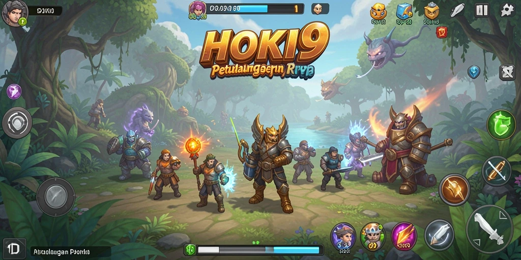 Tampilan gameplay HOKI9 yang seru dan kolosal dengan karakter RPG.