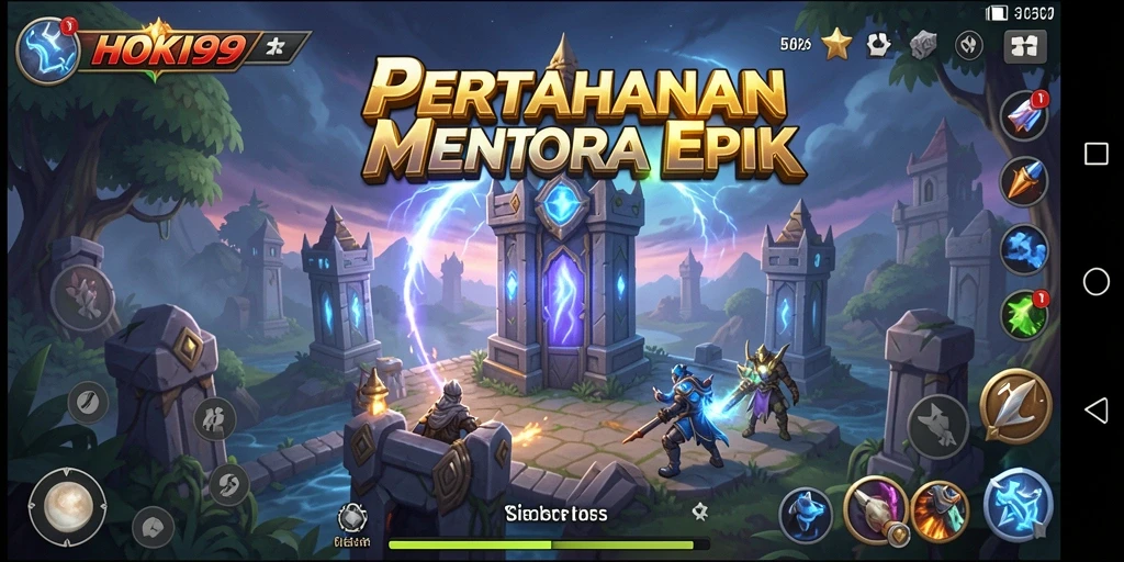 Tampilan gameplay HOKI99 dengan berbagai menara dan musuh yang menantang.