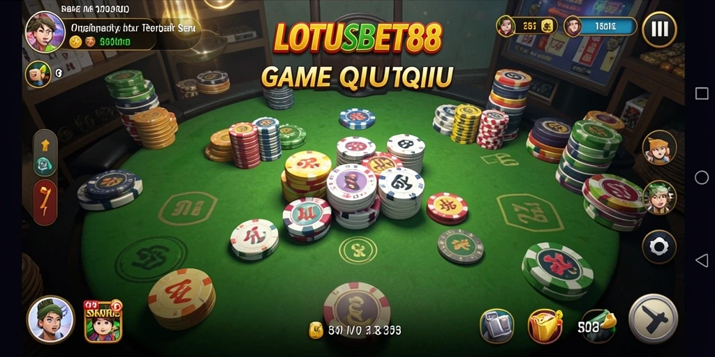 Tampilan gameplay seru LOTUSBET88 dengan antarmuka QiuQiu yang menarik.