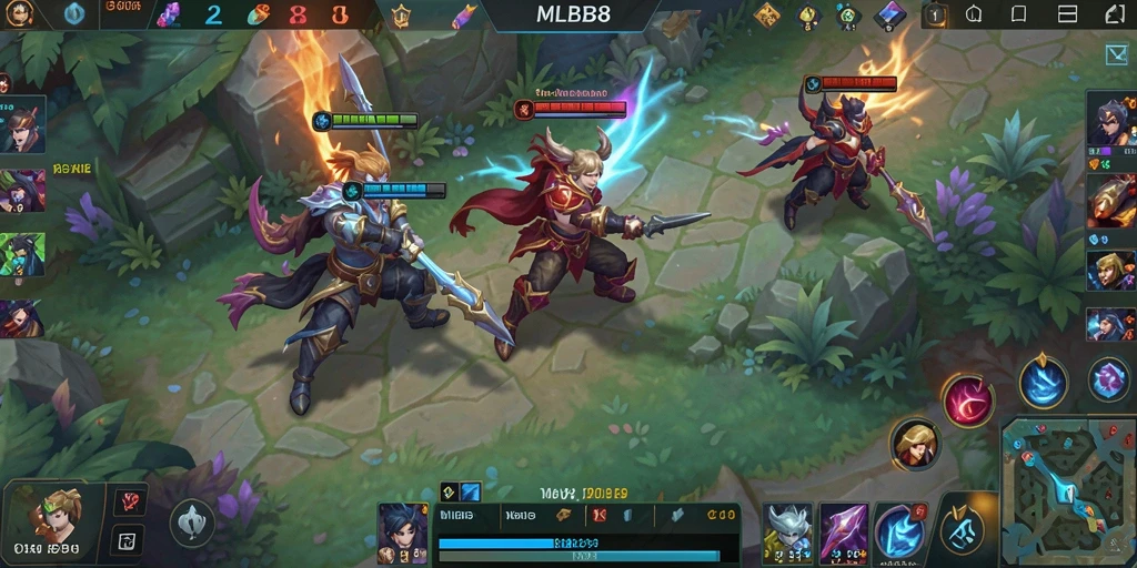 Screenshot gameplay MLBB8 yang menampilkan aksi pertempuran MOBA yang seru.