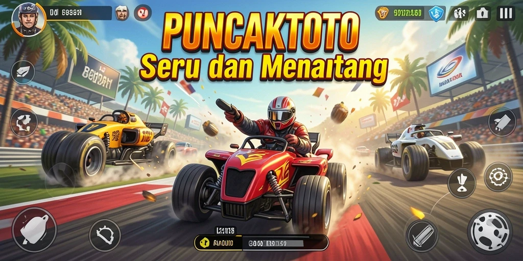 Screenshot PUNCAKTOTO menunjukkan balapan seru dan dinamika gameplay yang mengasyikkan.