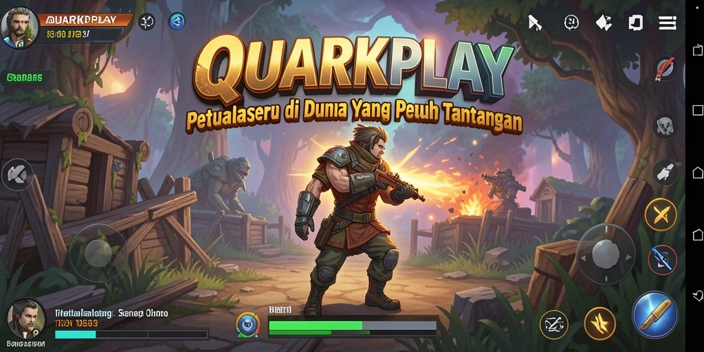 Tampilan gameplay QUARKPLAY yang menampilkan petualangan seru di dunia yang luas.