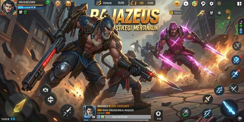 Tampilan menarik dari gameplay strategis di RAJAZEUS.