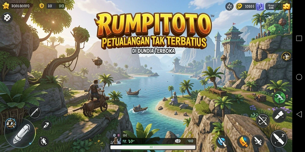 Tampilan gameplay RUMPITOTO yang menakjubkan di dunia terbuka.