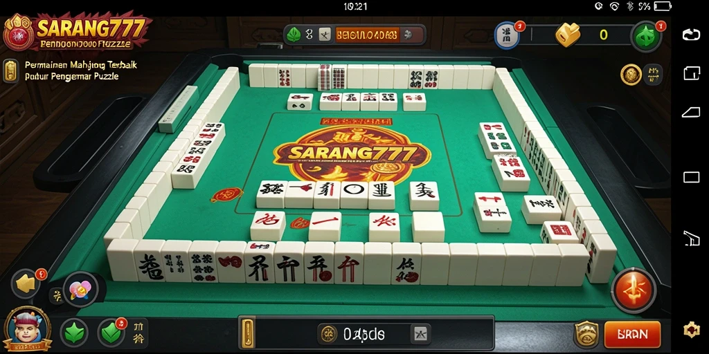 Tangkapan layar utama SARANG777 menunjukkan pengalaman gameplay Mahjong yang mengasyikkan.