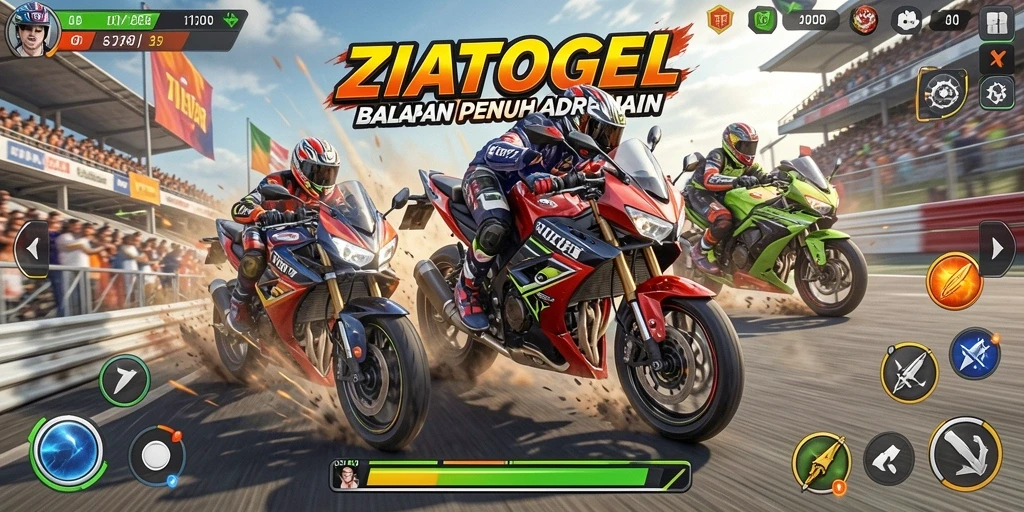 Tampilan gameplay mendebarkan dari ZIATOGEL saat lintasan balap.